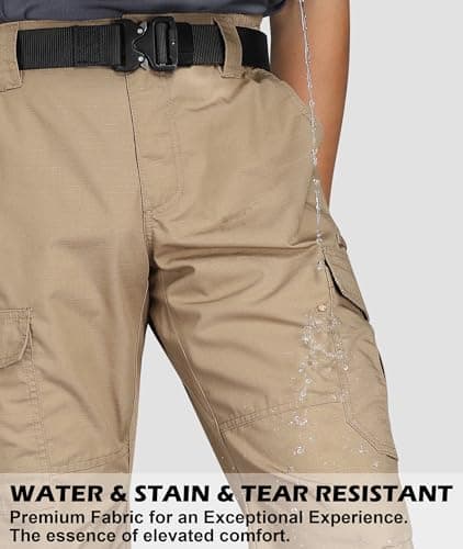 Zoofly Cargo Work Pants for Men Stretch with Pockets Mens Tactical Pants Mechanic Work Pants for Men Water Resistant Khaki 42W*34L - Thumbnail 5