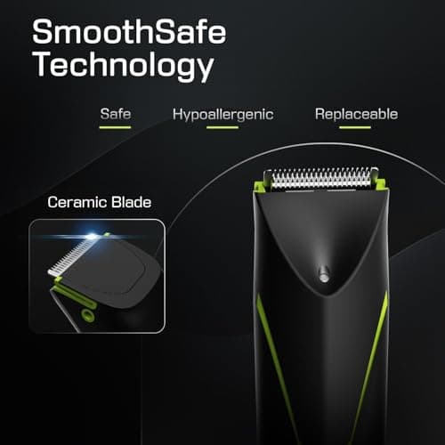 Electric Body Hair Trimmer for Men: Manscape Cordless Ball Body Shaver with Ceramic Blade Waterproof Pubic Hair Groomer Manscaping Rechargeable Wet/Dry Grooming Use for Chest Groin Legs Armpits Travel - Thumbnail 2