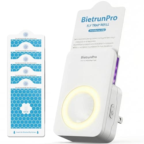 Flying Insect Traps+5 Refill Cartridges, 2026 2nd Gen, UV/Blue/Yellow Light Plug in Fly Trap & Indoor Bug Catcher for Gnats, No-Mess Bug Zapper, House & Fruit Flies, 7 * 24hrs Pest Control - Image 1