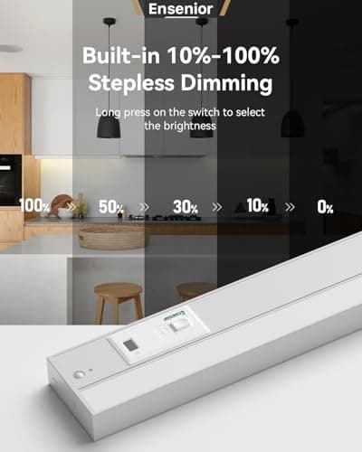 Ensenior 32 Inch Hand Wave LED Under Cabinet Lighting Plug in or Hardwired with Dimmable 5CCT CRI 90+ 2.4G Wireless Sync, Under Counter Lights for Kitchen, 120V, 18W 1100LM - Thumbnail 5