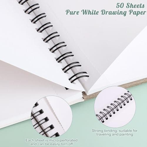 50 Sheets Marker Paper Pad, 7.6×7.6 Inch Bleedproof Art Sketch Pad, 73lb/120gsm Drawing Paper Spiral Sketch Book, Alcohol Marker Paper Painting Coloring Paper for Beginners, Artists, Ideal Gift - Thumbnail 3