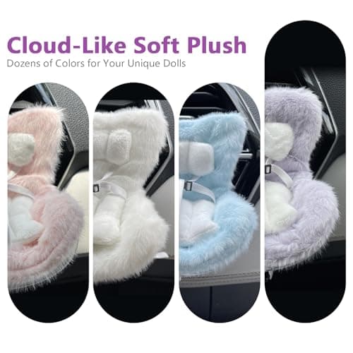 Ezcora Cute Cheetah Print Car Accessories for 10-17cm Dolls, Doll Car Seat with Clip onto Car Air Vent, Includes Seat Leg for Desktop Display (Brown Leopard Print) - Thumbnail 4