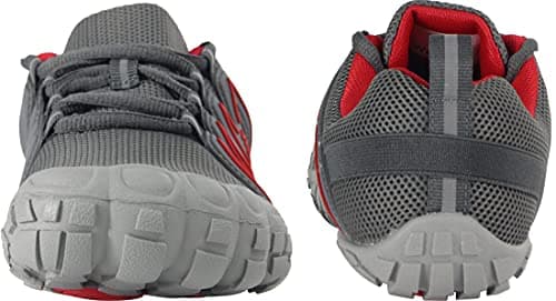 Weweya Trail Running Shoes Women Cross Training Wide Gym Toes Ladies Lightweight Exercise Jogging Workout Hiking Minimalist Barefoot Sneakers Grey Red US Size 5.5 - Thumbnail 6