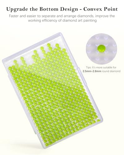 Diamond Art Storage for Beads Storage&Line-Up, 45 PCS 2-in-1 Diamond Painting Storage, Convex Point Bottom Design Diamond Art Accessories with Lids for Diamond Painting Crafters - Thumbnail 3