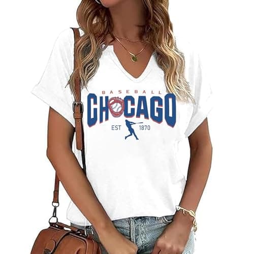 Baseball Shirts for Women Game Day Fan Shirt Baseball Mom Tshirt Casual Gifts Short Sleeve Tops - Image 1