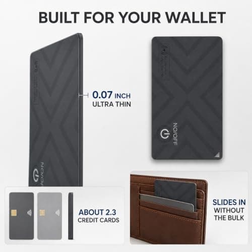 Wallet Tracker Card Apple Find My (iOS Only), Rechargeable Air Tracker Tag, Waterproof Item Finder for Wallet, Bags, Passport, Custom Charger Included, 0.07inch, Men's Gifts - Thumbnail 5