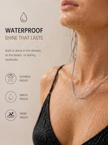 Andsion 925 Sterling Silver Chain Necklace for Women, Silver Necklace Chain for Women, 1.5mm Dainty Non Tarnish & Hypoallergenic Rope Chain Women's Chain Necklaces 16 Inch - Thumbnail 3