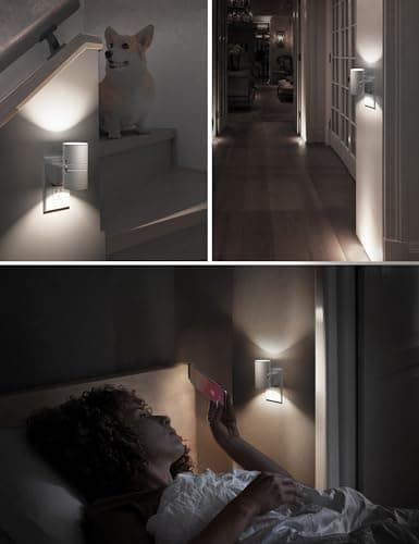 L LOHAS LED Bright Night Light, Night Lights Plug into Wall, Daylight White, Dimmable Nightlight Plug in White Shade, Light Sensor, Decorative LED Nightlights for Hallway Bathroom Kitchen, 2 Pack - Thumbnail 4