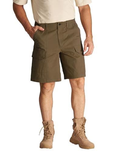 CHRONOLINE Men’s Work Shorts Regular Fit Cotton Workwear Utility Cargo Shorts with Pockets 2026 Spring Summer Casual Shorts, Taupe Brown, 40 - Image 1