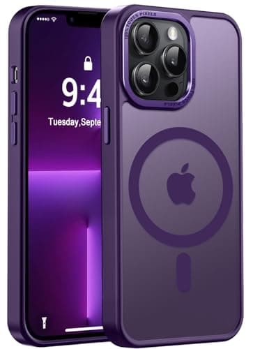 Newfuture Designed for iPhone 13 Pro Max Case with Magnetic [13 FT Military Drop Protection] [Compatible with Magsafe] Slim Translucent Matte Shockproof with Anti-Fingerprint Phone Case, Deep Purple