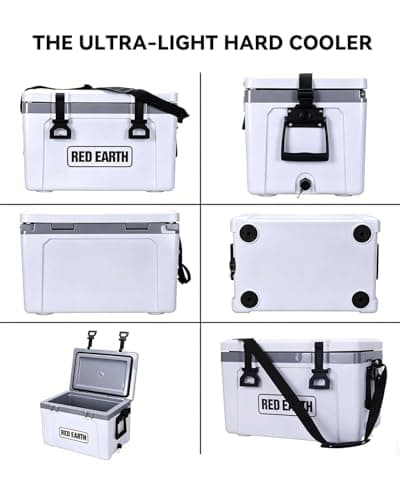GiNT Ultra-Light 26 Quart Hard Cooler Insulated Portable Ice Chest, Great for the Beach, Boat, Fishing, Barbecue or Camping (White) - Thumbnail 4