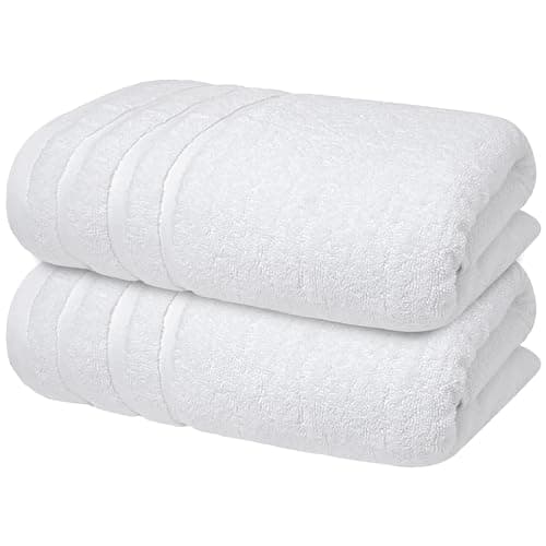 Infinitee Xclusives 100% Cotton Luxury Bath Towels Set of 2 (27x54 Inches) (Brilliant White, Bath Towels - Pack 2) - Image 1