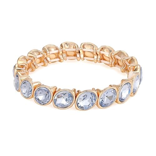 KELMALL Rhinestone Stretch Bracelet for Women, Elastic Statement Jewelry, Hypoallergenic for Daily Wear, Party & Gift - Image 1