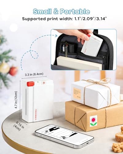ORGBRO Sticker Printer Machine, X3 Mini Printer Print Pods Portable Thermal Inkless Sticker Maker, 2-3 Inch 300 DPI Bluetooth Pocket Printers for Smartphones, Notes, Journal, Photos, DIY, Kids Gift - Thumbnail 4