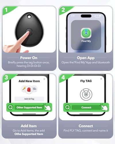 Air Tracker Tags-4 Pack for Apple Find My (iOS Only), Official MFi Certified, Mini Bluetooth Key Finder Locator with Sound, Smart Luggage Tracker for iPhone, Suitcases, Backpack, Wallet, Bike - Thumbnail 3