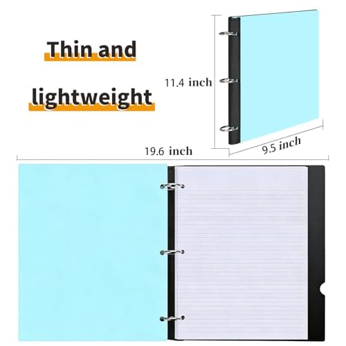 LETVPVOW 360° Pivotable 3 Ring Binder, Soft 1 inch Binders 3 Ring, Flexible Thin Soft Three Ring Binder Fits 8.5" x 11", for Home, School and Office-Blue - Thumbnail 3