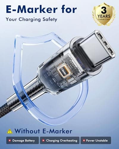 Fushok 100W USB C Cable for iPhone 17 Series [2-Pack, 6FT] USB C to USB C Cable Fast Charging Nylon Braided Type C Cord for MacBook Pro/Air, iPad Pro, Samsung, Pixel - Thumbnail 2