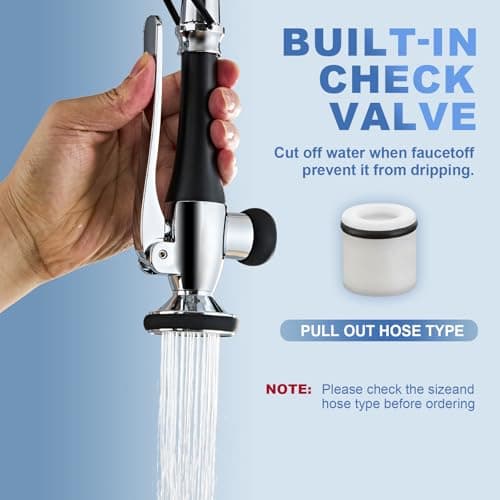 Kitchen Faucet Replacement Head, Spray Head with Stream & Spray Functions, High-Pressure Anti-Clog Nozzle, Easy Install, Chrome Finish, Fits Most Kitchen Faucets - Thumbnail 5