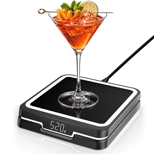 KAVAZ Smart Cocktail Maker with LED Pour Guidance, App-Controlled Drink Mixing Assistant, 3000+ Cocktail Recipes, Smart Coaster for Home Bar, Cool Gadget Gift for Men Dad Husband(Black) - Image 1