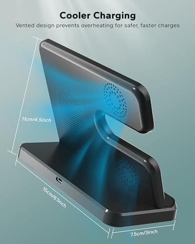 Eddibox 3 in 1 Charging Station for Samsung, Wireless Charger Stand for Galaxy S26/S25/S24/S23/Z Fold, Phone and Watch Charger for Samsung Watch Galaxy 8/7/6/5, Galaxy Buds 3/2/Pro - Thumbnail 5