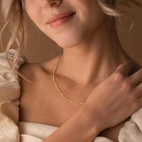 BAYLAY Gold Chain for Women - 18K Gold Plated Chain Necklace Woman Dainty Gold Necklace for Women Gold Jewelry Gifts Size 26 inch - Thumbnail 5