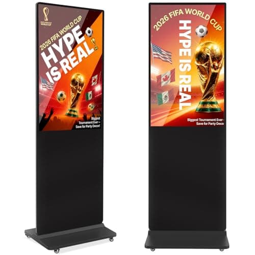 YCKJNB 43 inch Indoor Digital Signage LCD Screen IPS Floor Standing Digital Kiosks Interactive Displays with WiFi HDMI/USB Input Auto AD Player, Android OS Black - Image 1