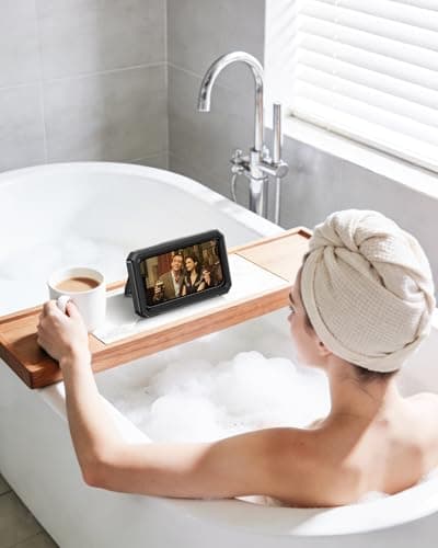 UPRONE Waterproof Phone Holder for Shower- 480° Rotatable Retractable Adjustable Anti Fog iPhone Case for Shower,Bathroom Accessories Wall Mount Phone Holder for 4-7" Cellphones - Thumbnail 6