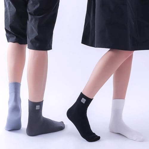 HUGSWEET Thin Soft Cotton Crew Socks for Women Ankle above Bootie Socks Gifts for Women 5-10 Pairs - Thumbnail 3