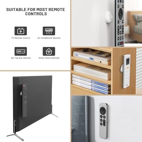 JUMEIHUI 6 Pack Magnetic Remote Control Holder Wall Mount,Convenient and Stylish TV Remote Organizer for Home Office School Supply Storage,No Drilling, Strong Magnet (White) - Thumbnail 6