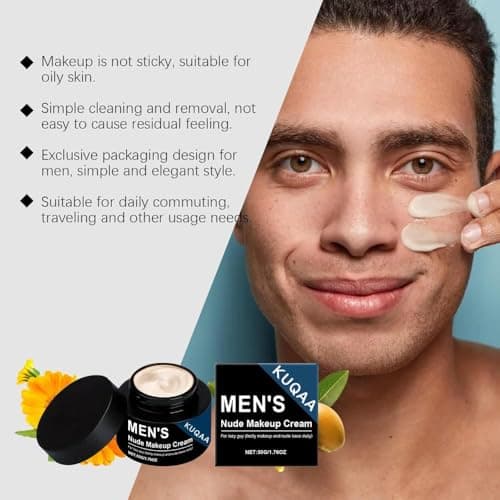 Men's Tinted Moisturizer with Shea Butter - Lightweight, Fragrance-FreeNatural-Looking Coverage, Hydrating & Oil-Free, Water & Sweat Resistant for All-Day Wear, Non-Greasy Formula (Nude Tone1.76oz) - Thumbnail 6