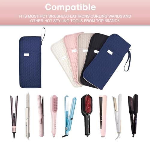 KarSyon Hot Tools Organizer Heat Resistant Mat Case Hair Tools Holder Travel Bag Portable Hair Styling Tools Cover Pouch for Curling Iron,Flat Iron,Hair Straightener (Blue) - Thumbnail 6