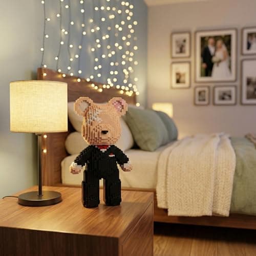 SehrKlug 12.6" Groom Teddy Blocks Bear Building Bricks Set - Challenging DIY Micro Blocks for Adults, Ages 14+, Collectible Home Decor for Office Bookshelf - Screen-Free, Keep Busy, Relaxing Gifts - Thumbnail 2