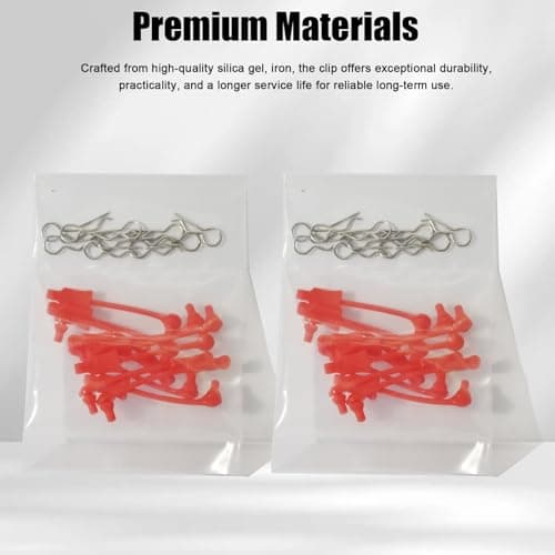 20Pcs RC Body Clips W/Pull Tabs R Pins Universal Shell Replacement Parts for 1/10 1/12 1/14 TRAXXAS ARRMA Axial Losi Redcat HPI Exceed Rc Car Crawler Truck Buggy Drone (Red) - Thumbnail 4