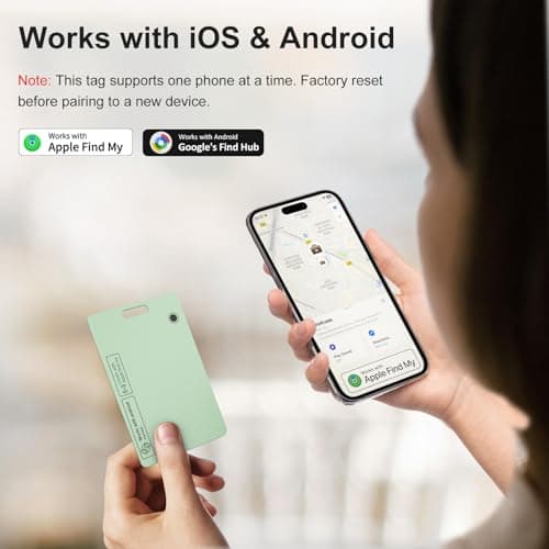 AI.QVOKA Tracking Card for Apple & Android, Credit Card Tracker for Wallet Works with Apple Find My & Google's Find Hub (Green, 1 Pack) - Thumbnail 2