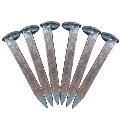 6 Pack 6.5 Inch Railroad Spikes Carbon Steel Large Size, Home Garden Art Decor, Outdoor Stakes Hang, Heavy Duty Bulk Metal Railway Spikes Rusting Blacksmithing Gifts for Knife Forging