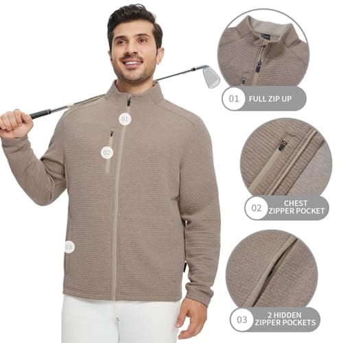 M MAELREG Mens Casual Jacket Performance Stand Collar Long Sleeve Sweater Insulated Jacket Texture Warm Winter Coat - Thumbnail 4