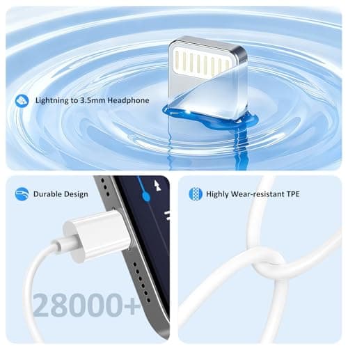 [Apple MFi Certified] 10 Pack for iPhone 3.5mm Headphones Adapter, Lightning to 3.5 mm Headphone/Earphone Jack Converter Audio Aux Dongle Compatible with iPhone 14 13 12 11 Pro XR XS Max X 8 7 - Thumbnail 4