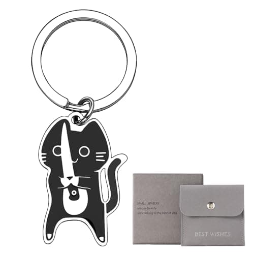 Yeedim Kawaii Gothic Cat Keychain For Women Men Teens - Whimsical Novelty Keychain And Cool Gifts For Cat Dad Mom Catty Lovers And Bestie - Backpack Purse Charm Perfect For Valentine'S Day - Image 1