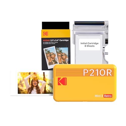 KODAK Mini 2 Retro 2x3 Portable Photo Printer, 38 Sheets, Bluetooth Smartphone Printer for iPhone & Android, Instant Color Prints, 4PASS Dye Sublimation, Yellow - Image 1