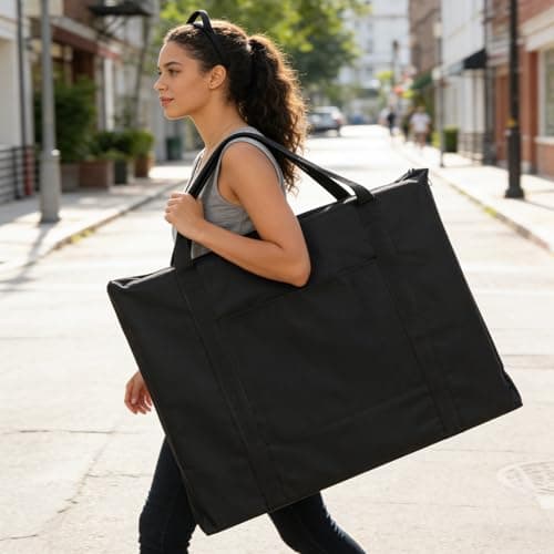 Ostlttyn Art Portfolio Case, Waterproof 18x24 Inch Large Art Portfolio Bag with Shoulder Strap for Artwork, Poster, Sketching, and Drawing, Black - Thumbnail 3