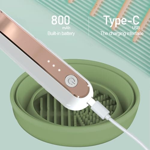 HOERCAAL Electric Makeup Brush Cleaner and Dryer, Portable Automatic Brush Cleaner with 3 Power Levels, Fast Motor Speed, 5 Rubber Collars, Rechargeable Quick Clean & Dry for Makeup Brushes - Thumbnail 3