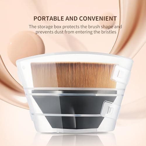 DUcare Large Kabuki Body Brush for Self Tanner Foundation Makeup Brushes For Face or Body Makeup, Works With Liquid or Cream Foundation,Kabuki Blend Makeup - Thumbnail 2