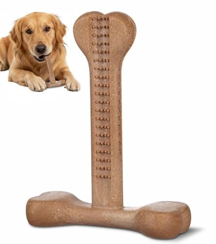JoviQ Dog Chew Toy for Aggressive Chewers T-Shaped Tough Dog Bone Toys for Small Medium Large Breed to Keep Them Busy (Medium/Large-Under 60LBS, Bacon Flavored) - Image 1