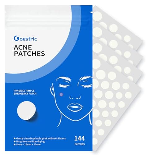 Pimple Patches for Face Hydrocolloid Acne Patches, Invisible Zit Stickers Covering Blemishes, 3 Size Hydrocolloid Spot Stickers for Face and Skin (144 Count(Pack of 1))