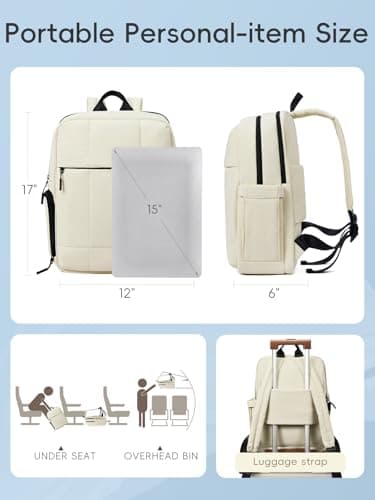 CLUCI Lightweight Travel Backpack Carry on Flight Approved, Puffy Gym Backpack with Shoe Compartment, Personal Item Travel Bag, 15.6 inch Laptop Backpack for Weekender Business - Thumbnail 5