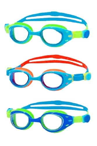 YUENREE 3 Pack Kids Swim Goggles for Boys Girls Ages 6-12 | No Leak Anti-Fog UV Protection | Easy Adjust Non-Slip Strap | with 3 Hard Travel Cases - Image 1