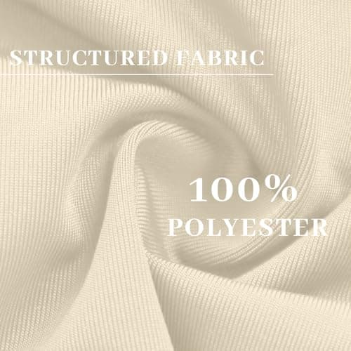 Anyshe Women's 2 Piece Sweatsuit Set Lounge Set Half Zip Sweatshirt with Kangaroo Pocket Thumb Holes Wide Leg Drawstring Pants Casual Tracksuit for Travel Daily Wear, Off White, Medium - Thumbnail 6