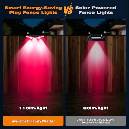 Updated 2026 Outdoor Fence Lights,Smart App&Remote Control 8 Packs Plug-in Color Changing String Lights 50ft with Timer,RGBIC IP67 Waterproof Outdoor Lighting for Deck Backyard Yard Stair Step Railing - Thumbnail 3