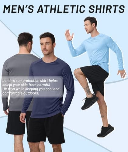 Sun Shirts for Men UPF 50+ Sun Protection Fast Dry Rash Guard Long Sleeve Shirts for Mens Workout T-Shirt Swimming Tee Cooling Water Shirt for Men - Thumbnail 4
