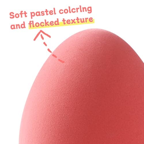 Zesua Easter Decorations - Set of 3 Flocked Easter Eggs - Spring Home Decoration for Tables Centerpieces - Easter Decorating Eggs for Home Indoor Decor for Mantel, Living Room, Bedroom, Office (Pink) - Thumbnail 2